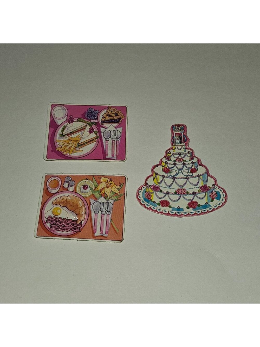VTG Barbie Cardboard Food Lot Ephemera Breakfast Lunch Wedding Cake Mattel 1989